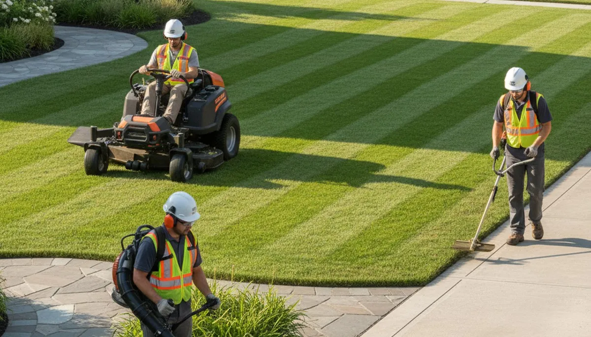 Bellevue, WA tree service crew providing professional lawn care and arbor tree care for local properties