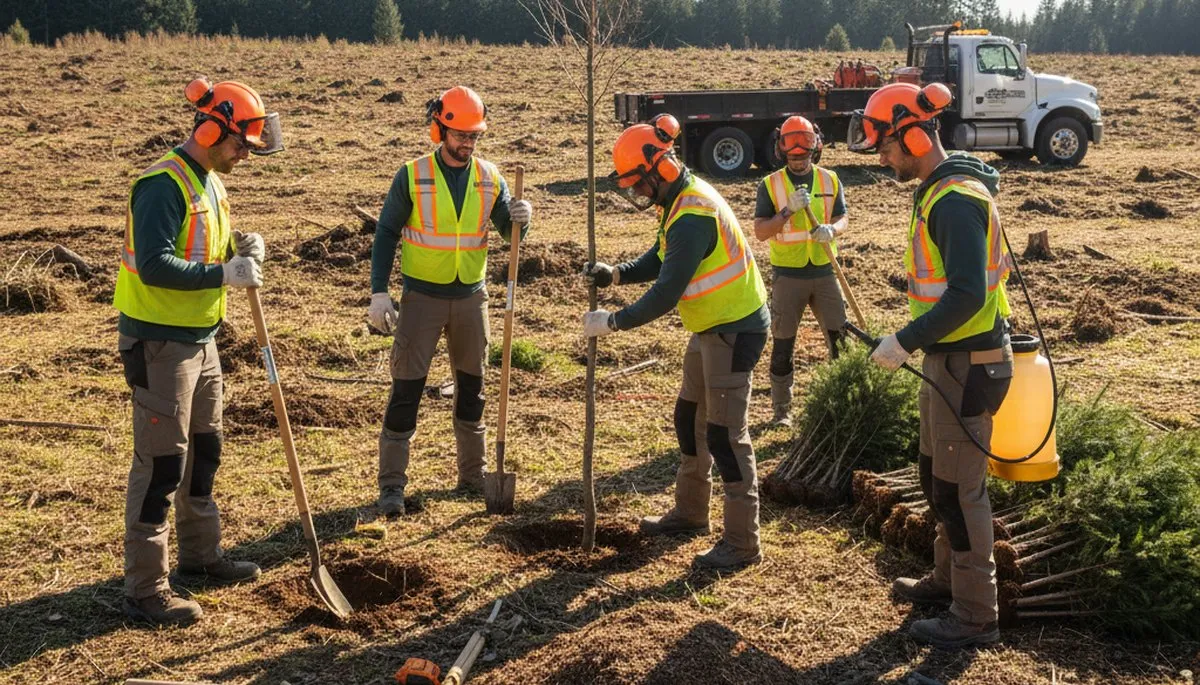 Bellevue, WA arborist planting a tree for professional tree planting services